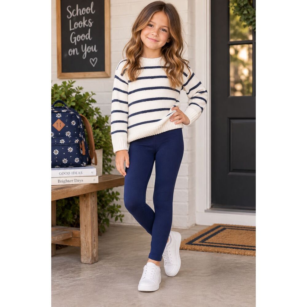 Old Navy Girls Navy Blue Leggings Size 6-7 Small NWT School Uniform